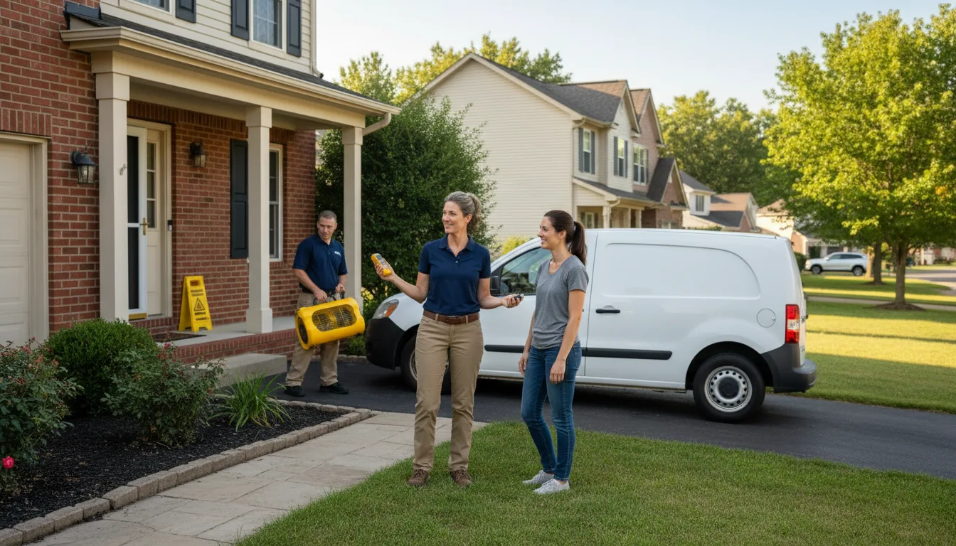 Residential water damage restoration in La Moille, IL